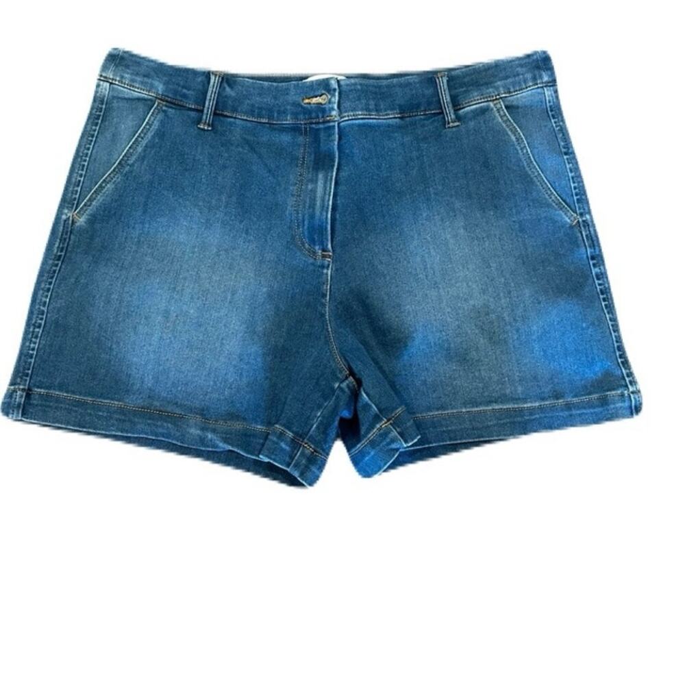 Sugar Magnolia Women's Denim Shorts Hemmed Stretch Medium Wash 4" Inseam Size 16 - Picture 2 of 7